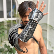 Steel Medieval Arm Armor Gauntlet Gothic Knight Cosplay LARP Costume