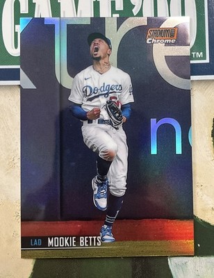 Mookie Betts Orange Refractor /99 2021 Topps Stadium Club Chrome #100 Dodgers