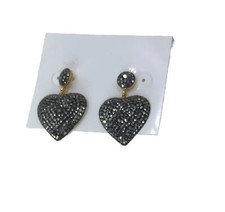 925 sterling silver crystal heart earrings