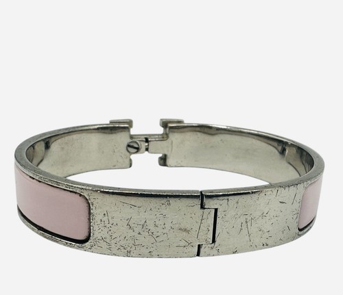 Bracciale Hermès Smalto Rosa Clic H - Foto 10 di 10