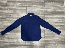 Mugler Button Up Metal Snaps Mens 17/43 Dark Blue