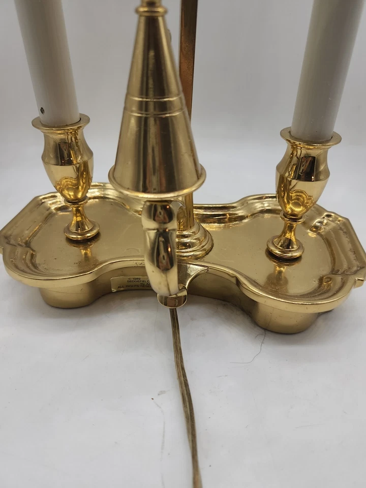 Sedgefield by Adams Brass Boullotte Lamp, Tole Shade 1989 Light - Image 2 of 4