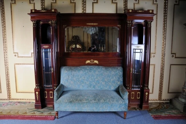 O-248 Architectural Empire Parlor Sofa Superstructure Circa 1890 *