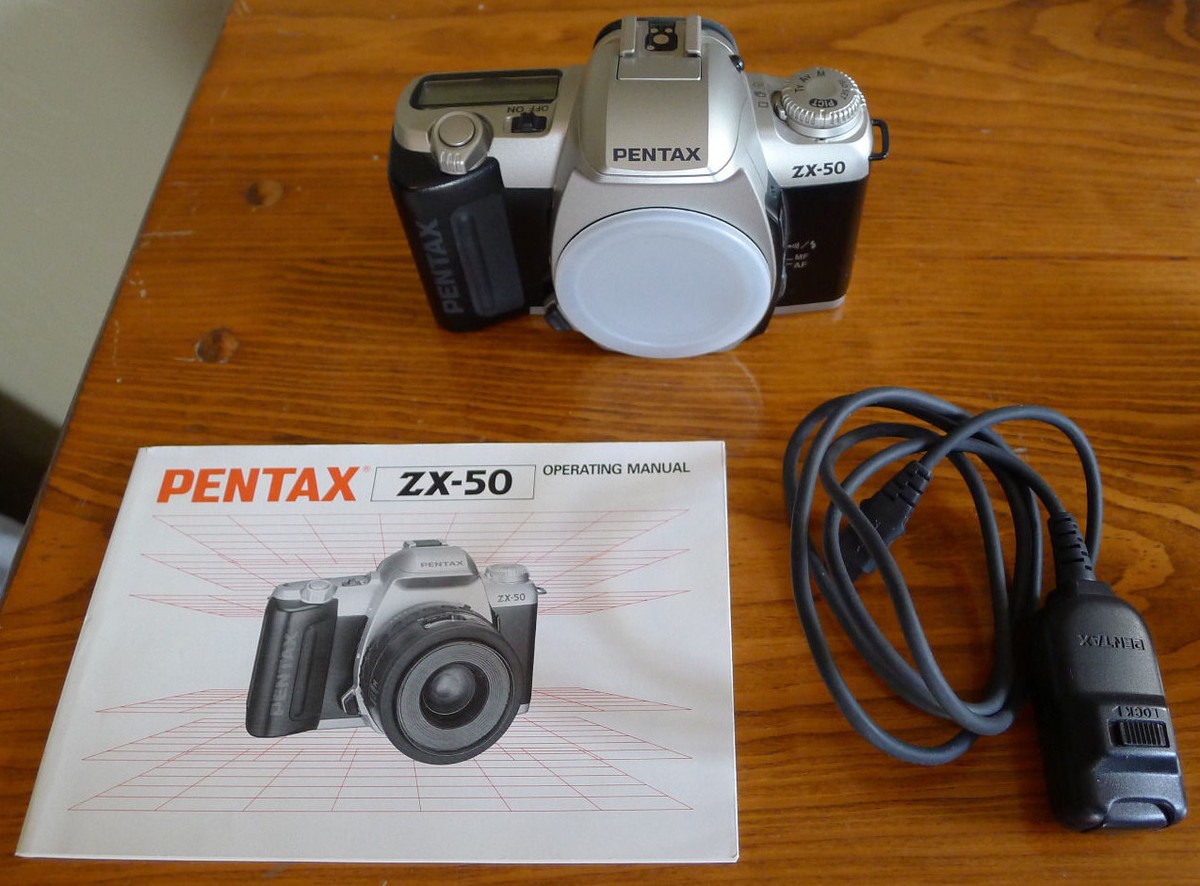PENTAX ZX-50 film camera body, shutter release cable & manual | eBay