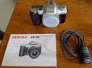 PENTAX ZX-50 film camera body, shutter release cable & manual | eBay