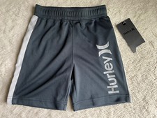 Hurley Boys Size 5 Athletic Shorts Pull On Black Gray