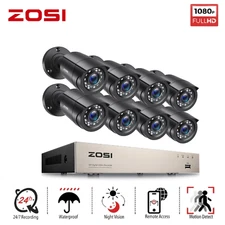 ZOSI 5MP H.265+8CH DVR Security Camera System Weatherproof Night Vision Outdoor