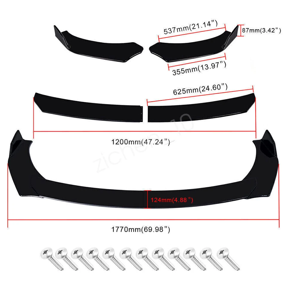 For Mazda 2 3 5 Front Rear Bumper Lip Spoiler Splitter Body Kit Side Skirt Foto 2 de 4