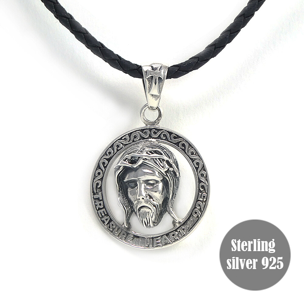 JESUS CHRIST Head Face Pendant Real Sterling Silver 925 | eBay