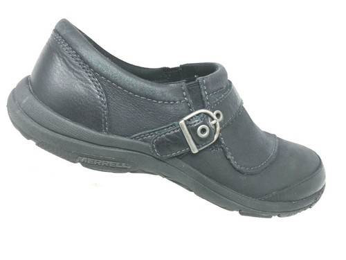 Merrell Women's Dassie Buckle Slip-On Black Leather Loafer Size 7 | eBay