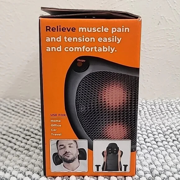 RBX Heated 3D Shiatsu Massage Pillow 4 Mode Deep Tissue Heat Therapy Cushion