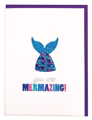 iscream Colorful 'You are Mermazing' Greeting Card with Removable Rhinestone ...