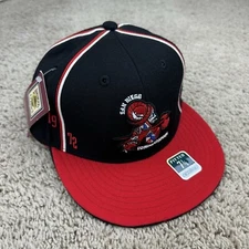 San Diego Conquistadors ABA Hat Reebok HWC Fitted 7 1/8 Black Red Logo Vtg Cap