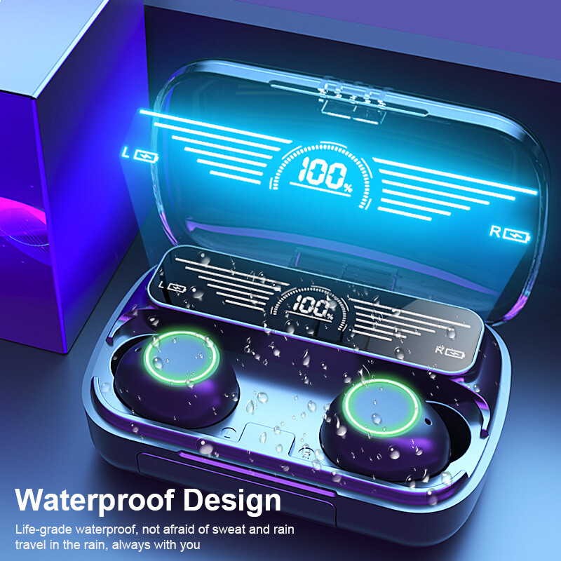 Bluetooth Headset True Wireless TWS Earphones HiFi Sport Earbuds  Headphones