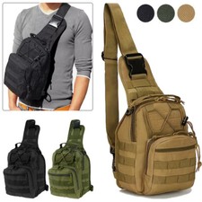 Mens Backpack Tactical Sling Shoulder Bag Molle Travel Chest Pack Outdoor Hiking