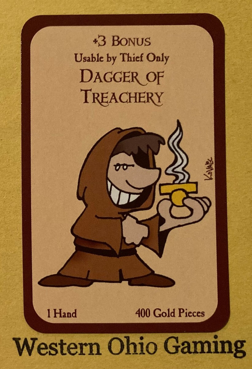 Munchkin +3 Bonus Dagger Of Treachery Card USED Steve Jackson
