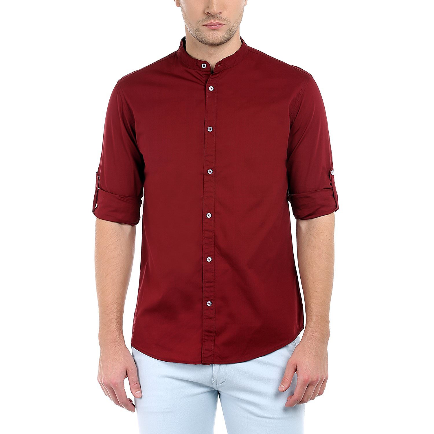 men's shirt with chinese collar