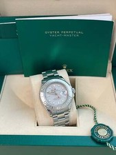 Rolex Yacht-Master 40mm Silver Dial Platinum Bezel Oyster Steel Mens Watch 16622 6