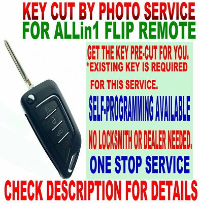 KEY CUT BY PHOTO FR-STYLE FLIP REMOTE FOR TOYOTA GQ43VT14T Dot KEYLESS JDM CHIP