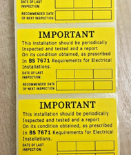 Periodic Electrical Installation Test Stickers BS7671 dates/inspection REMINDER