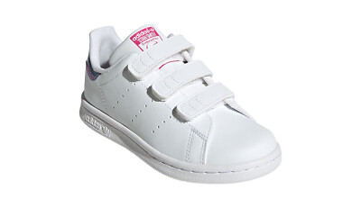 Adidas Stan Smith Originals Girls Kids White Glitter Iridescent RRP