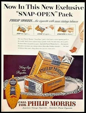 Philip Morris cigarettes ad vintage 1954 original advertisement