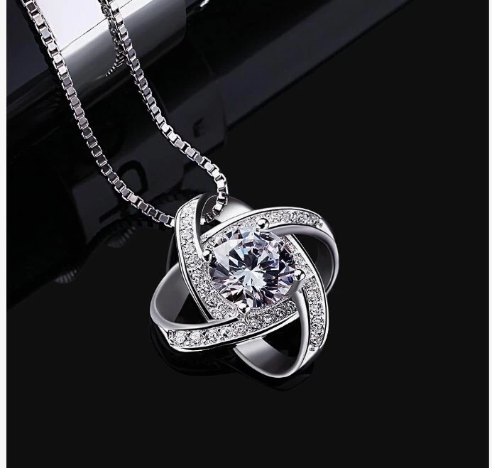  B.catcher collana con pendenti gemelli in zircone cubico ed argento 925 - Immagine 2 di 4