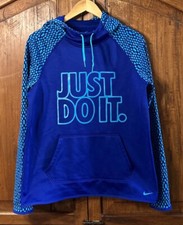 Women s Nike Therma Fit Just Do It Pullover Hoodie Sweatshirt Sz M Thumbholes