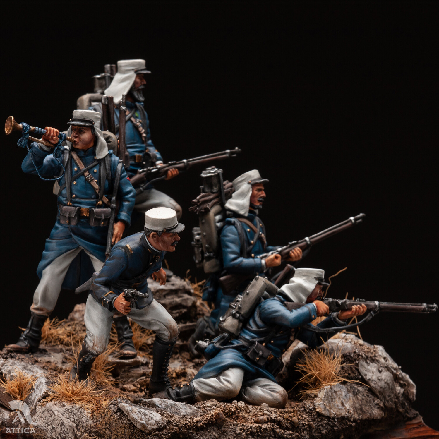 Soldat jouet en étain peint 54 mm guerre révolutionnaire marine