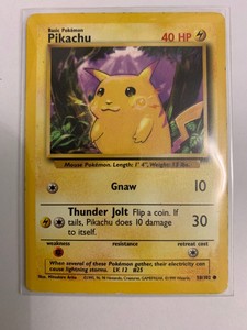 1999 Pokemon Card 1st Edition Base Set Pikachu Red Cheeks 58/102 graded