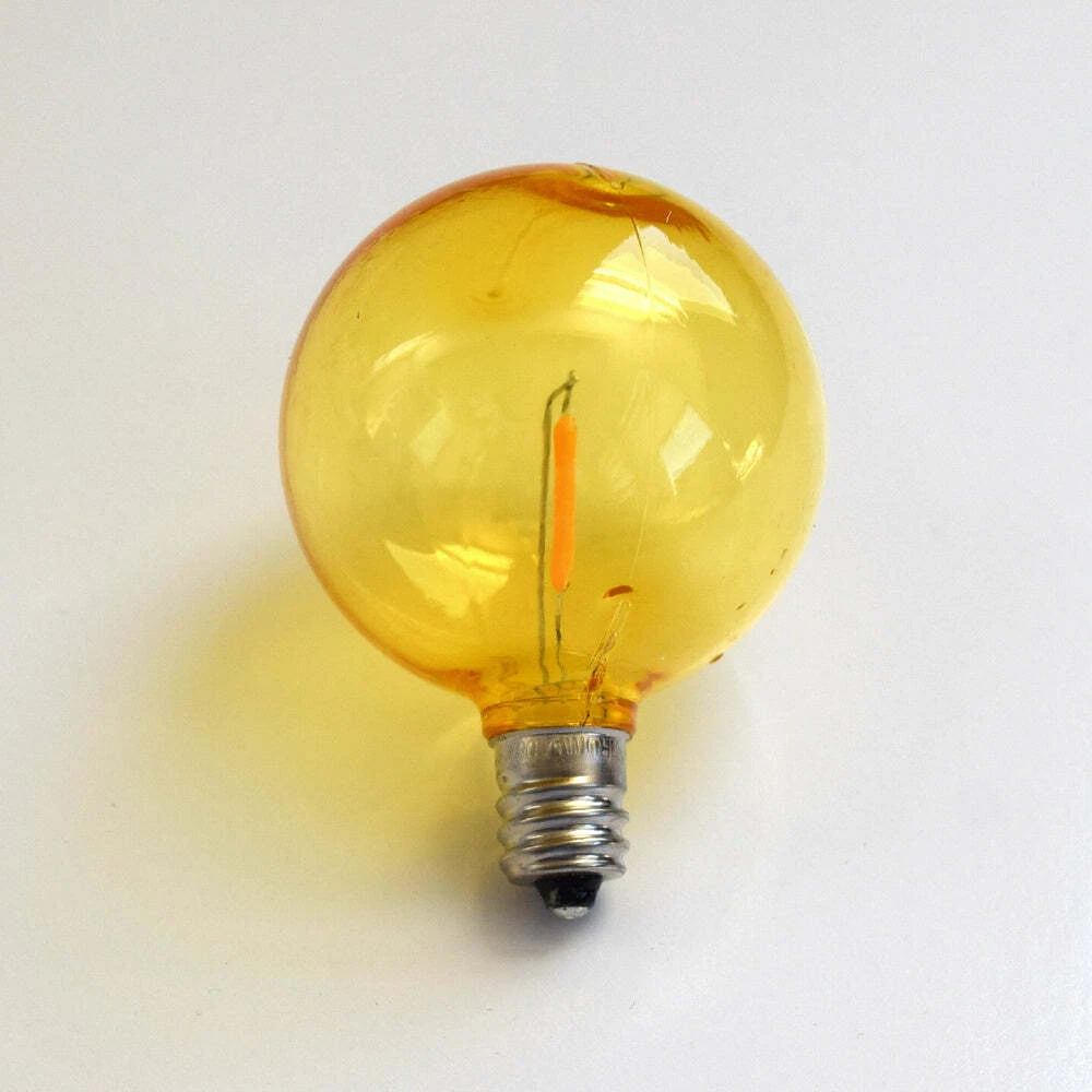 Yellow LED Filament G50 Globe Shatterproof Energy Saving Color