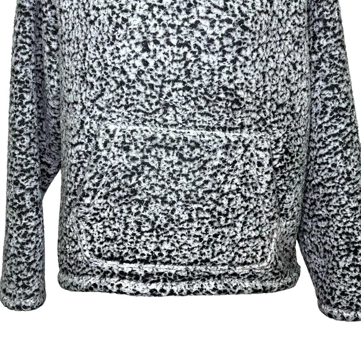 UNDERCOVER ROSA Victoria's Secret nero bianco soffice popcorn pullover felpa con cappuccio media