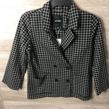 Monki Womens Xs Check Button Front Jacket Career New