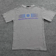 Vintage 90s Wilson Shirt Men M Gray Textured Short Sleeve Graphic Tee 11228