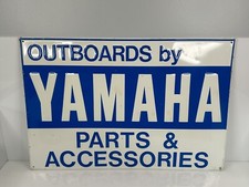 Rare Vintage Yamaha Outboards By Parts & Accessories Dealer Sign 36”x24” White