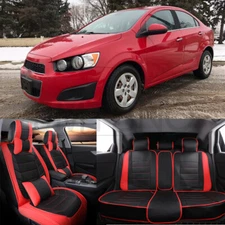 For Chevrolet Sonic 5-Seats Car Seat Covers Luxury Leather Front + Rear Cushion