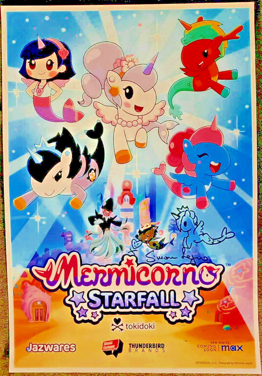 SDCC 2024 JAZWARES MERMICORNO STARFALL ASTRA & GWEN + POSTER (BOTH