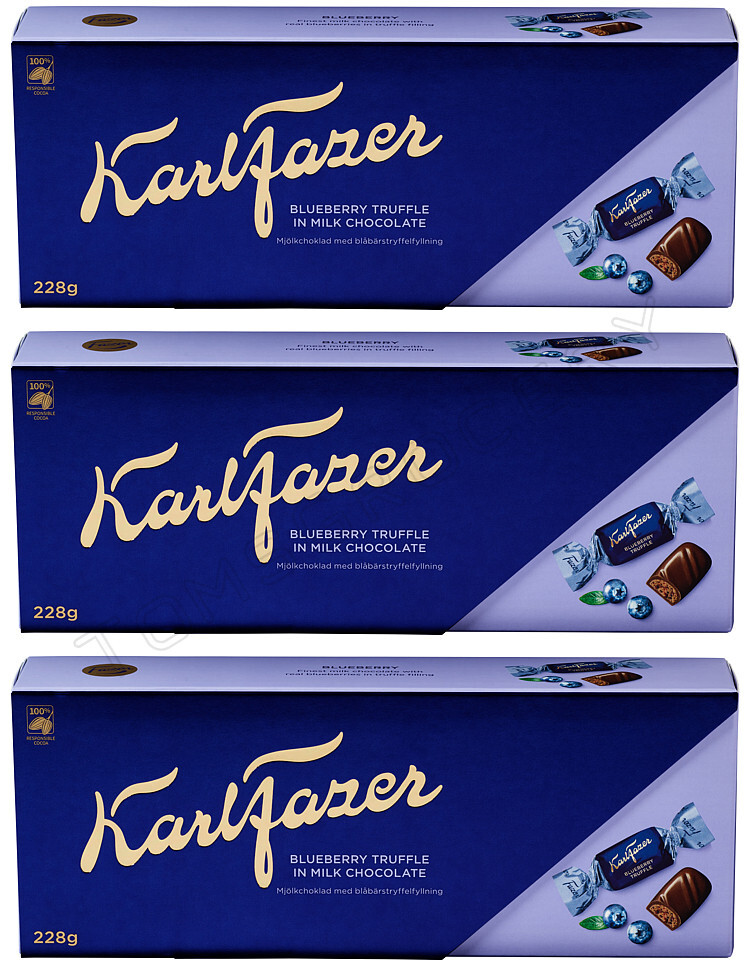 3 FAZER BLUEBERRY TRUFFLE Milk Chocolate Candies European Sweets