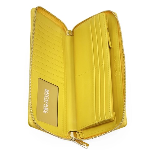 Michael Kors Jet Set Travel Large Travel Quilted Continental Wallet Daisy Yellow - Picture 4 of 4