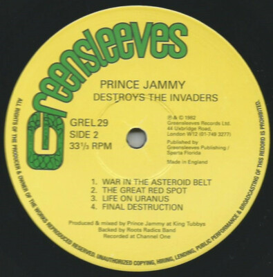 Prince Jammy - Prince Jammy Destroys The Invaders (LP, Album