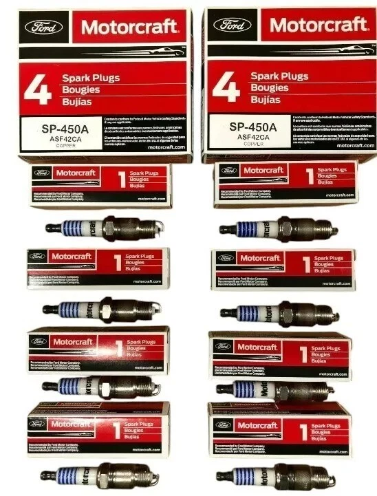 Juego de 8 Bujías Motorcraft SP-450-A ASF42CA, ASF42CF4, SP450 Cobre Foto 2 de 2