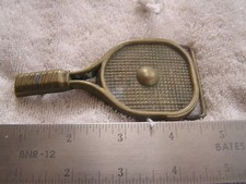 Vintage Baron Brass Buckles Tennis Racket