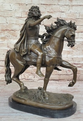 Historical Majesty: Girardon`s Louis XIV - Signed Bronze Equestrian Statue