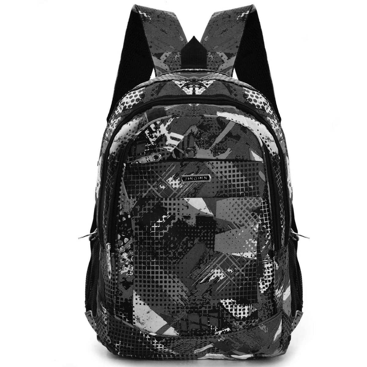 Zaino Leggero Marmo Nero/Verde - Unisex, Tela Resistente, Con Tasca Porta Bottiglia - Per Scuola, Lavoro, Viaggi