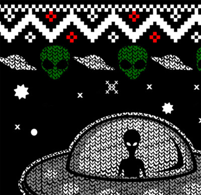 UFO Ugly Christmas Sweater, Alien 