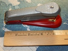 Vintage - ARROW Stapler, Red base with Silver top, Works