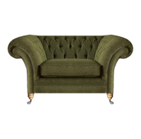 Luxus Sessel Modern GrüN Wohnzimmer PolstermöBel Textil Sitz Chesterfield