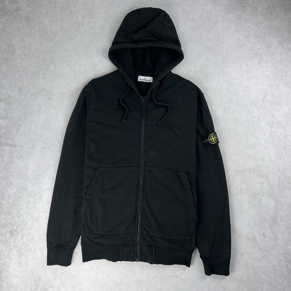 Stone Island Full Zip Hoodie 2XL Sweatshirt Black Jumper Jacket 4469