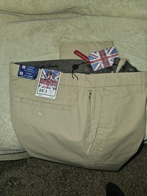 Mens English Laundry Khaki Chino Pant Confort Stretch Zip Pocket 36W X 32L