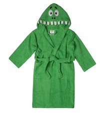Bathrobe for Kids Crocodile Theme Hooded Green TerryCloth Lightweight Plush Long